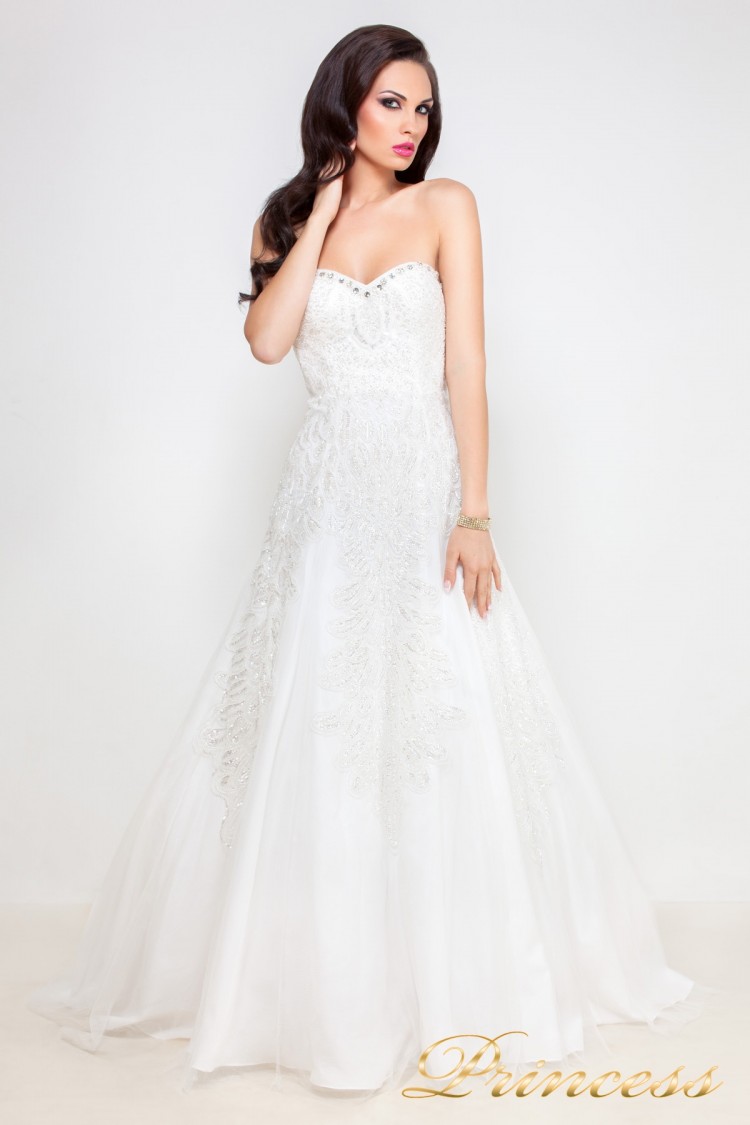 Свадебное платье 96116W белого цвета