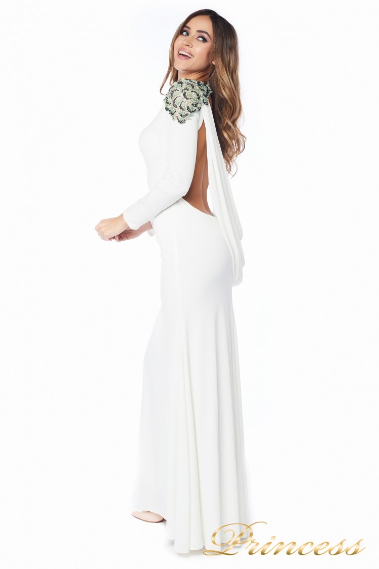 Вечернее платье 98498 white пастельного цвета