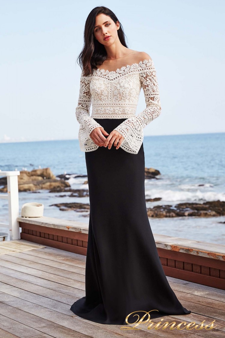 Вечернее платье BDO 18666L WHITE-BLACK чёрного цвета